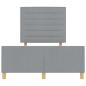 Preview: Bettgestell mit Kopfteil Hellgrau 140 x 190 cm Stoff