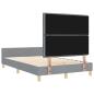 Preview: Bettgestell mit Kopfteil Hellgrau 140 x 190 cm Stoff