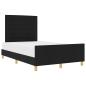 Preview: Bettgestell mit Kopfteil Schwarz 140 x 190 cm Stoff
