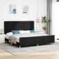 Preview: ARDEBO.de - Schwarzes Stoffbettgestell 200x200 cm