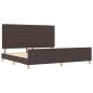 Preview: Bettgestell Dunkelbraun 200x200 cm Stoff