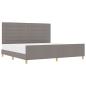 Preview: Bettgestell Taupe 200x200 cm aus Stoff