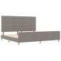 Preview: Bettgestell Taupe 200x200 cm aus Stoff