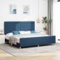 Preview: ARDEBO.de - Bettgestell in Blau, 200x200 cm aus Stoff