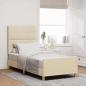 Preview: ARDEBO.de - Bettgestell mit Kopfteil Creme 90 x 190 cm Stoff