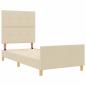 Preview: Creme Bettgestell 90x200 cm Stoff