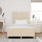 Preview: Bettgestell in Creme, 120x190 cm, aus Stoff