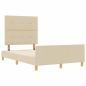 Preview: Bettgestell in Creme, 120x190 cm, aus Stoff