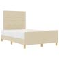 Preview: Bettgestell in Creme, 120x190 cm, aus Stoff