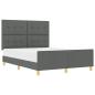 Preview: Bettgestell mit Kopfteil Dunkelgrau 140 x 190 cm Stoff