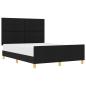 Preview: Bettgestell Schwarz 140x190 cm Stoff