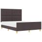 Preview: ARDEBO.de - Bettgestell Dunkelbraun 140x200 cm Stoff