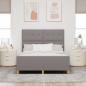 Preview: Bettgestell mit Kopfteil Taupe 140 x 200 cm Stoff