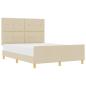 Preview: Bettgestell mit Kopfteil Creme 140 x 200 cm Stoff