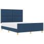 Preview: ARDEBO.de - Bettgestell Blau 160x200 cm Stoff