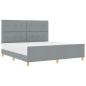 Preview: Bettgestell mit Kopfteil Hellgrau 180 x 200 cm Stoff