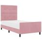 Preview: Pinkes Samtbettgestell 80x200 cm