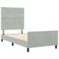 Preview: Boxspringbett mit Kopfteil Hellgrau 100 x 200 cm Samt