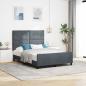 Preview: ARDEBO.de - Boxspringbett mit Kopfteil Dunkelgrau 140 x 190 cm Samt