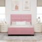 Preview: Boxspringbett mit Kopfteil Rosa 140 x 200 cm Samt