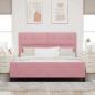 Preview: Pinkes Samtbettgestell 180x200 cm