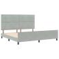 Preview: Bettgestell Hellgrau 200x200 cm Samt