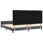 Preview: Boxspringbett mit Kopfteil Dunkelgrau 200 x 200 cm Samt