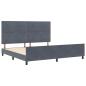 Preview: Boxspringbett mit Kopfteil Dunkelgrau 200 x 200 cm Samt