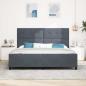 Preview: Boxspringbett mit Kopfteil Dunkelgrau 200 x 200 cm Samt