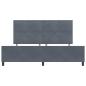 Preview: Boxspringbett mit Kopfteil Dunkelgrau 200 x 200 cm Samt