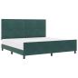 Preview: Boxspringbett mit Kopfteil Dunkelgrün 200 x 200 cm Samt