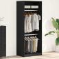 Preview: ARDEBO.de - Kleiderschrank Schwarz Eiche 80x50x200 cm Holzwerkstoff