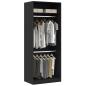 Preview: Kleiderschrank Schwarz Eiche 80x50x200 cm Holzwerkstoff