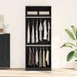 Preview: Kleiderschrank Schwarz Eiche 80x50x200 cm Holzwerkstoff