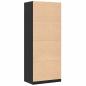 Preview: Kleiderschrank Schwarz Eiche 80x50x200 cm Holzwerkstoff