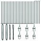 Preview: Zaunpfosten Set aus 52 Grün Stahl 3,2 x 3,2 x 88,5 cm Robust