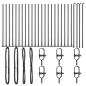 Preview: Zaunpfosten Set aus 26 Grau Beton, Metall 3,2 x 3,2 x 70 cm