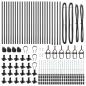 Preview: Zaunpfosten Set aus 26 Grau Beton, Metall 3,2 x 3,2 x 70 cm