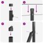 Preview: Zaunpfosten Set aus 26 Grau Beton, Metall 3,2 x 3,2 x 70 cm