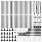 Preview: Zaunpfosten Set mit 52 Grau Beton 3,2 x 3,2 x 83,5 cm Langlebig