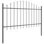 Preview: Gartenzaun mit Bogenoberseite grau, 3,4 x 1 m, aus Stahl