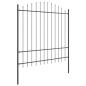 Preview: Gartenzaun mit Bogenoberseite Grau 8,5x1,75 m Stahl