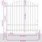 Preview: Gartenzaun mit Bogenoberseite Grau 8,5x1,75 m Stahl