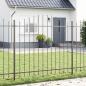 Preview: ARDEBO.de - Gartenzaun mit Bogenoberteil in Grau, 10,2x1,25 m, aus Stahl