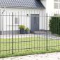 Preview: ARDEBO.de - Gartenzaun mit Bogenoberteil Grau 10,2x1,75 m Stahl