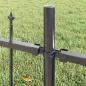 Preview: Gartenzaun mit Bogenoberteil Grau 10,2x1,75 m Stahl