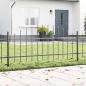 Preview: ARDEBO.de - Gartenzaun mit Bogenoberteil Grau 11,9x0,75 m aus Stahl