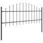 Preview: Gartenzaun mit Bogenoberteil Grau 11,9x0,75 m aus Stahl