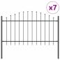 Preview: Gartenzaun mit Bogenoberteil Grau 11,9x1 m Stahl