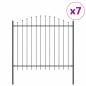 Preview: Gartenzaun mit Bogenoberseite grau 11,9x1,25 m aus Stahl